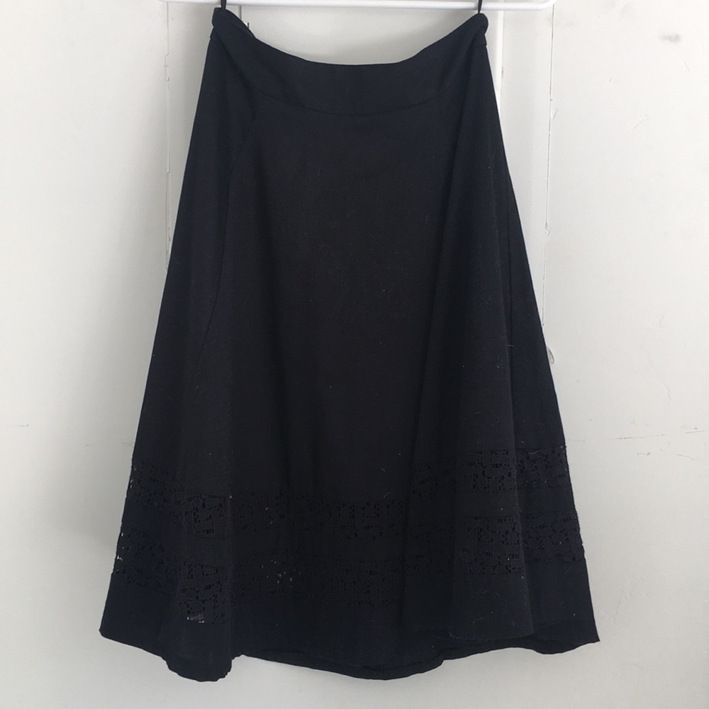 Black geometric pattern midi skirt